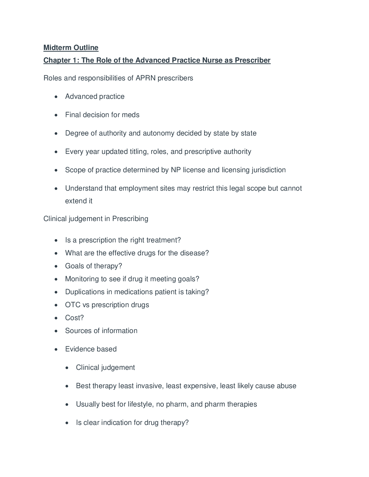 Preview image for NR 508 Pharm Midterm Outline, 2022 Update Study Guide